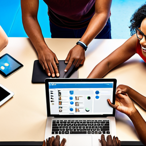 Home 6 **Image Prompt 1:** A diverse group of people collaborating on a crowdfunding project, using laptops and tablets. The scene emphasizes teamwork, creativity, and the use of technology. Focus on a vibrant and energetic atmosphere, showcasing the excitement of bringing an idea to life.